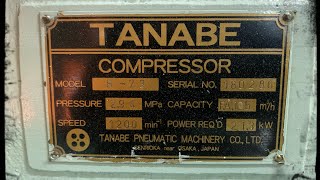 Ships Air CompressorModel Tanabe H73Inspectioned And Safety Alarm [upl. by Anitnauq]