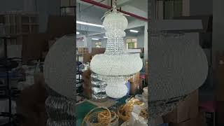 New order arrived The customer chose this gorgeous crystal grand chandelier to light up the space [upl. by Cianca]