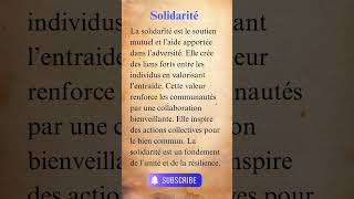 définition de la Solidarité motivation frenchlanguage french [upl. by Dimo725]