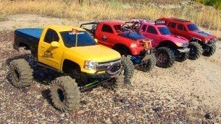 RC ADVENTURES  4 SCALE RC 4x4 TRUCKS in ACTiON  on MARS Nope  EARTH TEAM W3RK [upl. by Narod440]