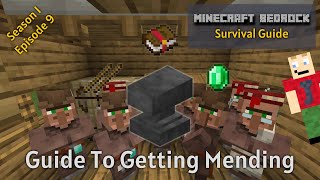 Getting Mending From Villagers  S1E9  Minecraft Bedrock Survival Guide [upl. by Nho]