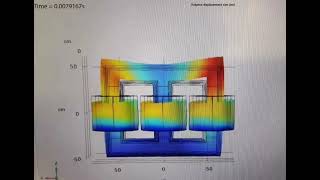 Simulation model of vibration deformation of singlephase transformer winding and iron coreCOMSOL [upl. by Leyameg]