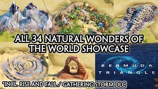 CIV 6  ALL 34 NATURAL WONDERS SHOWCASE A TO Z RISE AND FALLGATHERING STORM DLC [upl. by Nivloc935]