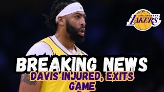 Anthony Davis Exits Game After Eye Injury in Crucial Block vs Raptors [upl. by Valenka]