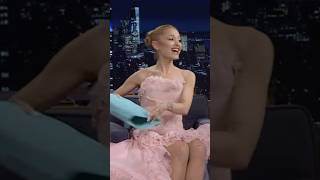 Ariana Grande brings GIFT for Jimmy Fallon [upl. by Marras269]