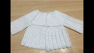 Tuto facile brassière veste bb au crochet spécial gaucher AlextitiaTutoCrochet [upl. by Mittel]