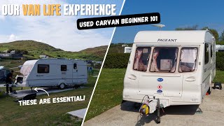 Beginner Van Life  Our used Caravan Experience [upl. by Oman346]