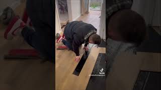 Fitting laminate flooring in a hallway laminateflooring viral homedecor [upl. by Nolram]