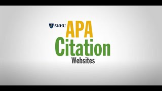 APA Citation Websites [upl. by Skinner860]