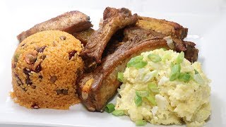 How To Make Spanish Rice and Beans Ribs Potato Salad  My sixteenth Video  Dadas FoodCrave Kitchen [upl. by Ranice201]