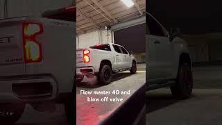 Flowmaster 40 and blow off valve 27 Silverado revs automobile [upl. by Hannus]