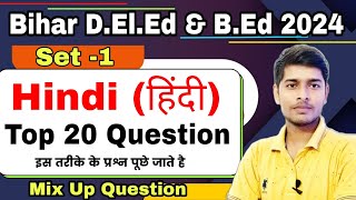 Bihar DElEd Hindi Class 2024  प्रैक्टिस सेट1 Bihar Deled Entrance Exam 2024  Hindi Mix Up Ques [upl. by Llarret]