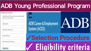 ADB Young Professional Program 20232024  How to apply ADB YPP eligibility criteria selection [upl. by Elocan]