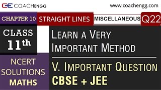 STRAIGHT LINES Exercise Miscellaneous Question 22  NCERT Chapter 10  Class 11 CBSE Maths Solutions [upl. by Nosnarb]