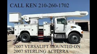 2007 STERLING ACETERA TWO MAN OVERCENTER VERSALIFT ROTATING BUCKET [upl. by Nahta]