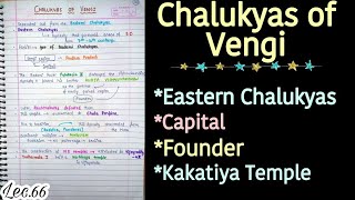 The Vengi Chalukyas  Ancient History  Handwritten notes  Lec66  An Aspirant [upl. by Inatsed335]