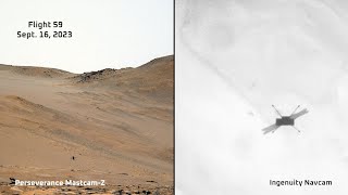 Two Views of a HighAltitude Flight for Ingenuity Mars Helicopter [upl. by Warder325]