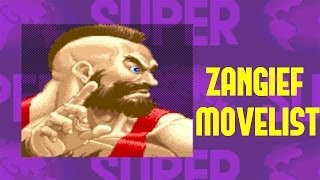 Super Street Fighter II Turbo  Zangief Move List [upl. by Argent]