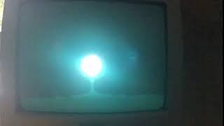 Slow motion of turning off TV with cathode ray tube [upl. by Anelliw]