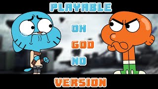 FNF  Oh God No Remix PLAYABLE VERSION  AU By aredguy  Special Thanks to mrmartel1128 [upl. by Nancie]