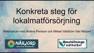 Konkreta steg för lokal matförsöjning med Anders Persson och Mikael Vallström [upl. by Odrarej]