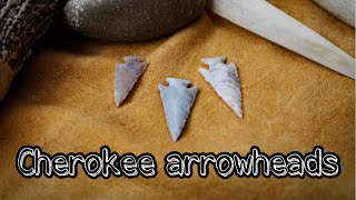 Making Cherokee Arrowheads with primitive tools [upl. by Aelegna]