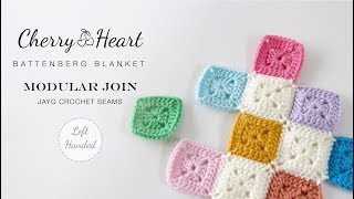 Modular Join JAYG Crocheted Seams  Left Handed [upl. by Emily]