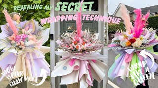 The BEST Flower Wrapping Technique  How to wrap a bouquet [upl. by Farrar]