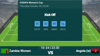 ZAMBIA VS ANGOLA LIVE  2024 COSAFA WOMENS CUP TODAY MATCH LIVE  ANGOLA VS ZAMBIA LIVE MATCH [upl. by Eila340]