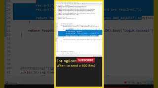 Java SpringBoot 400 Response SpringBoot Tutorial spring boot tutorial Spring Framework shorts [upl. by Sophi]