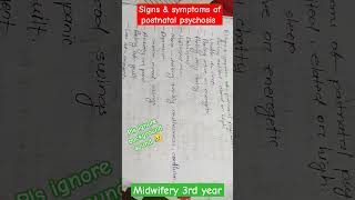 Signs amp symptoms of postnatal psychosis midwifery supply [upl. by Haeel]