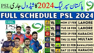 Pakistan Super League 2024 Full Schedule PSL Schedule Announced All Match Fixtures Date Time amp Venue [upl. by Mok760]