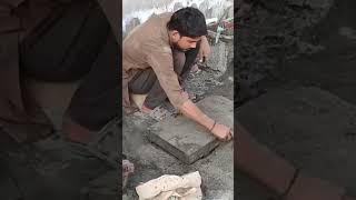 Roof tiles making process construction concrete brick cementbuildinghandmade buildingmaterial [upl. by Adnamahs211]