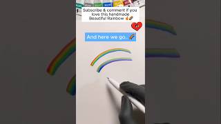 DIY Rainbow 🌈  Easy Brush Pen Technique satisfying art [upl. by Riebling]