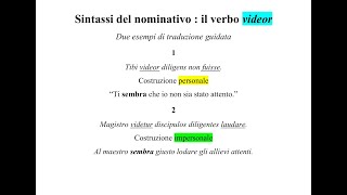 Due semplici esercizi su quotvideorquot  costruzione personale o impersonale  Pillole di Latino [upl. by Hannus335]