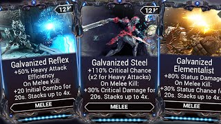 New Warframe Galvanized Mods Are Insane Melee Damage Boosts Galvanized Steel Elementalist Reflex [upl. by Yenrab]