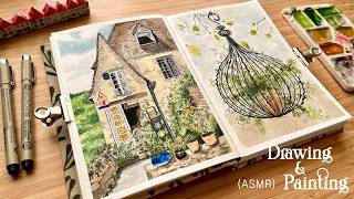 ASMR  Drawing and Watercolor Painting⎪Relaxing Art 🌱 [upl. by Ciri]