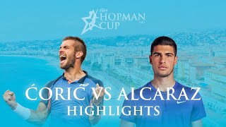 Borna Ćorić vs Carlos Alcaraz Croatia vs Spain Hopman Cup [upl. by Ailee277]