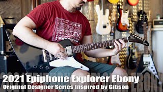 Epiphone Explorer Ebony Inspired By Gibson EMG Pickups conversion [upl. by Llertnov]