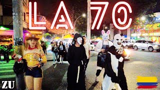 🇨🇴【4K】Halloween 2024 on La 70  Medellin Colombia Nightlife Walk Tour [upl. by Arika]