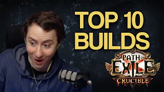 PoE 321 Crucible  Top 10 Strongest Leaguestarter Builds [upl. by Eltsirc]