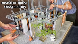 ¿Cómo construir una casa   How to build a modern house explained step by step  Miniature Bricks [upl. by Garvin]