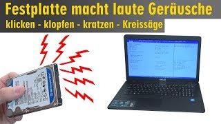 Notebook Festplatte macht laute kratzende Geräusche  Klickgeräusche  HDD defekt  4K [upl. by Ydnem]