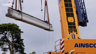 Melton Mowbray Distributor Road beam lift [upl. by Assyla261]