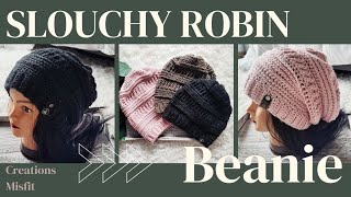 Slouchy Robin Beanie  Crochet Tutorial [upl. by Ettenna774]