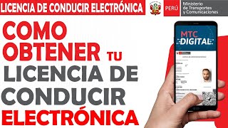 COMO OBTENER TU LICENCIA DE CONDUCIR ELECTRONICA 2022  MTC [upl. by Pamela]