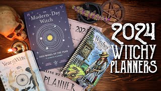 4 Witchy Planner Reviews  Flip Through Four 2024 Planners With Me  Magical Crafting [upl. by Ahseihs701]