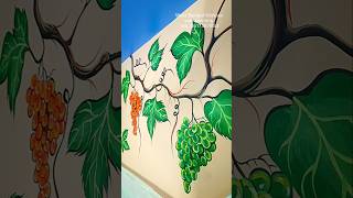 Wall painting Grapes 3D design shorts [upl. by Falo]