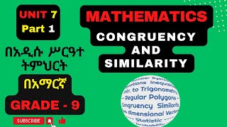 MATHS GRADE 9 UNIT 7 PART 171 CONGRUENCY AND SIMILARITY [upl. by Orazal]