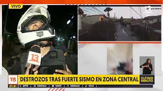 Reportan caída de revestimiento en edificio Dos Providencias tras fuerte temblor en la zona central [upl. by Folger]